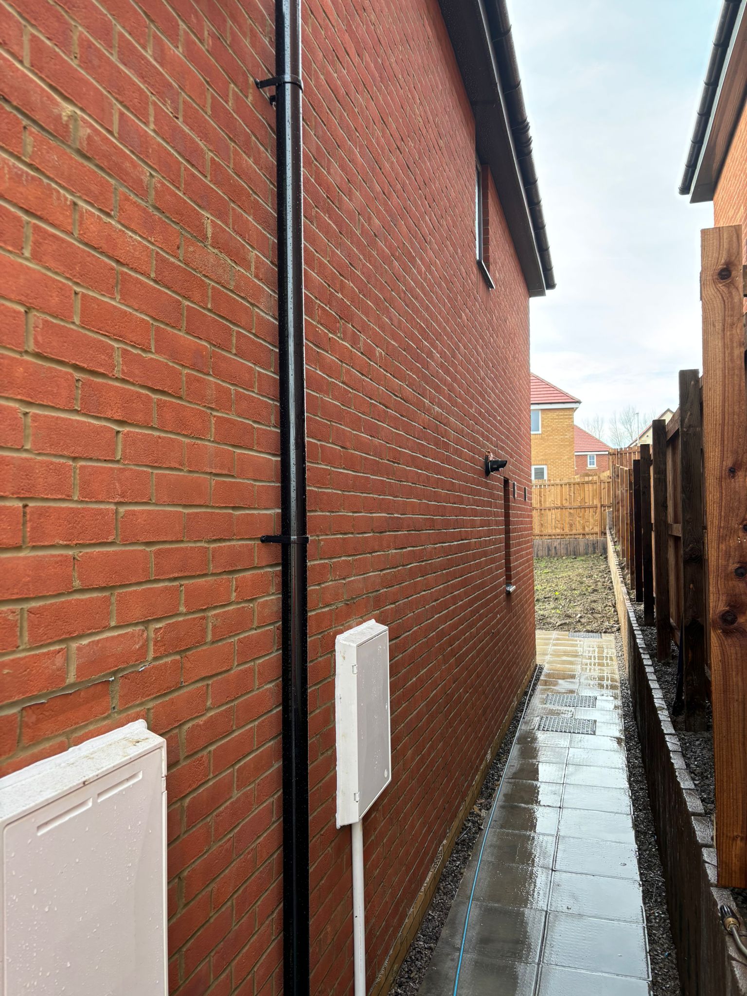 Brick cleaning in progress